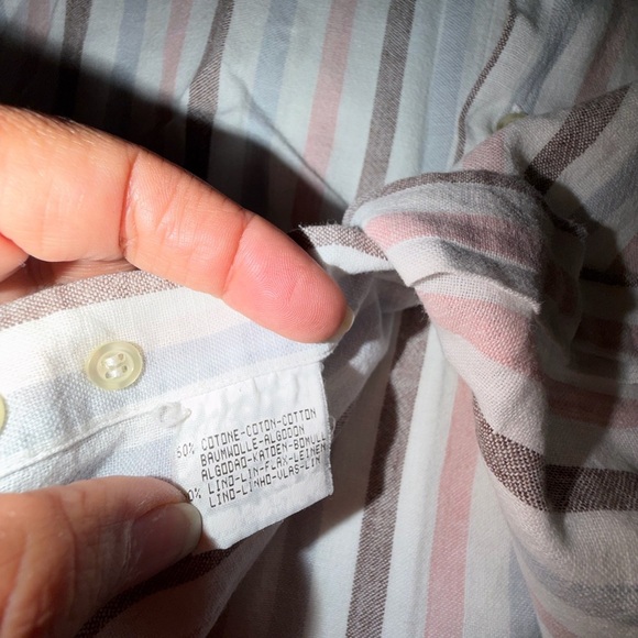 Pal Zileri Linen Blend Sport Button Down Shirt - Picture 6 of 6